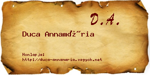 Duca Annamária névjegykártya